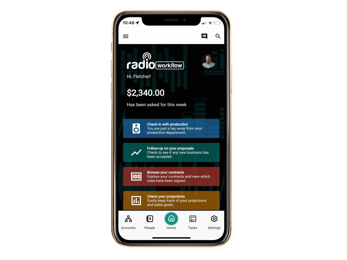 image of radio workflow app for sales people